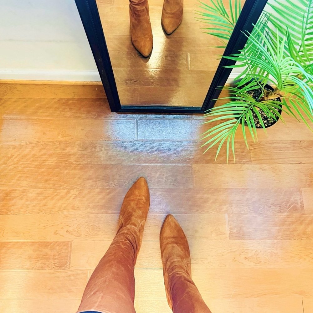 🚫SOLD🚫 Italian Suede Leather Over The Knee Boots - Picture 3 of 12